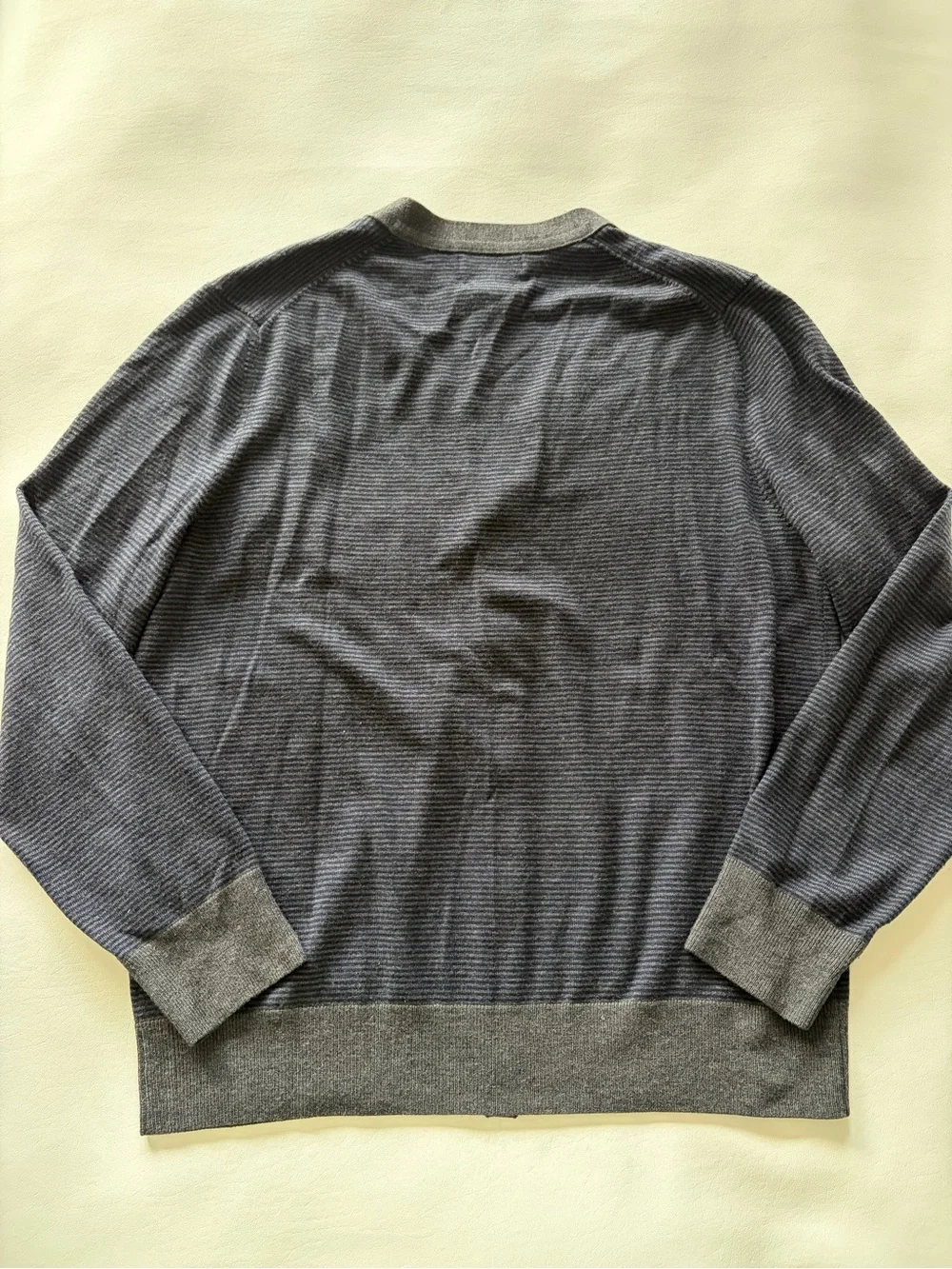 Banana Republic Merino Wool Cardigan Striped XL Preppy Casual Hipster Grandpa
